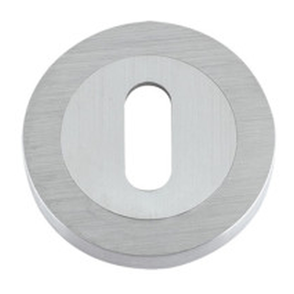 FB002SC  Satin Chrome  Fulton & Bray Mortice Key Escutcheon With Screw On Roses