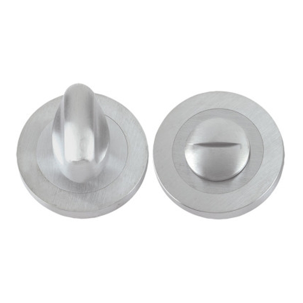 FB004SC  Satin Chrome  Fulton & Bray Bathroom Turn With Release With Screw On Roses