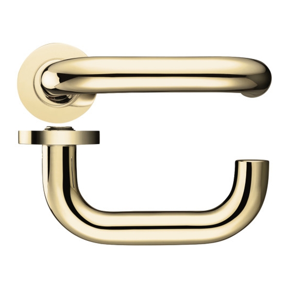 FB030PB � 19mm � Polished Brass � Fulton & Bray Safety Levers With Screw On Round Roses